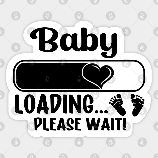 Baby Loading (black text) Sticker by KayBee Gift Shop